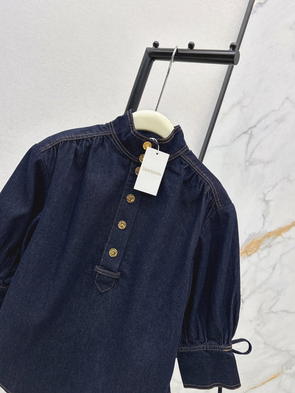 26ss Denim Puff Sleeve Shirt