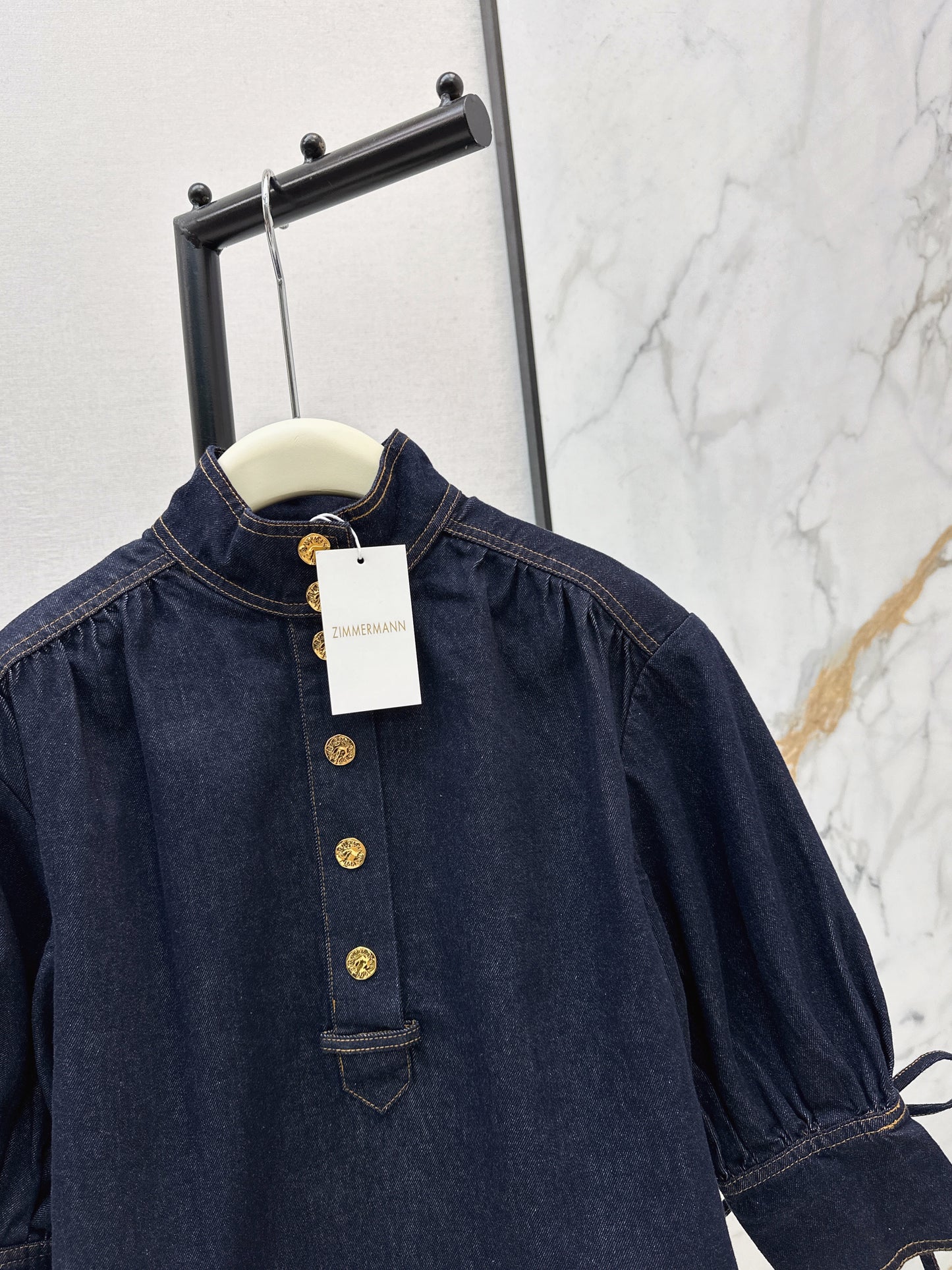 26ss Denim Puff Sleeve Shirt
