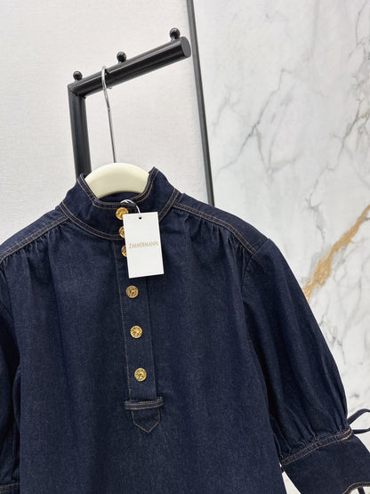 26ss Denim Puff Sleeve Shirt