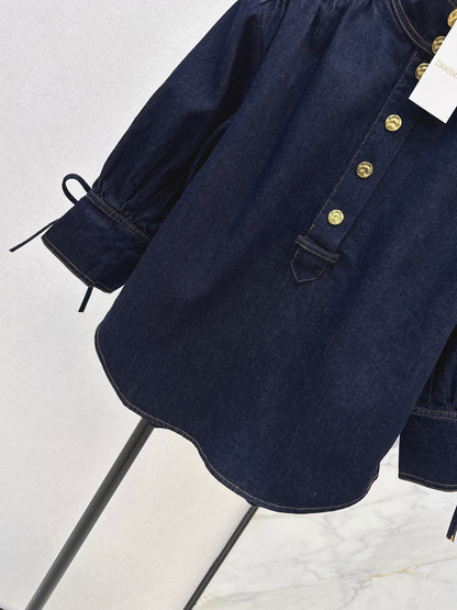 26ss Denim Puff Sleeve Shirt