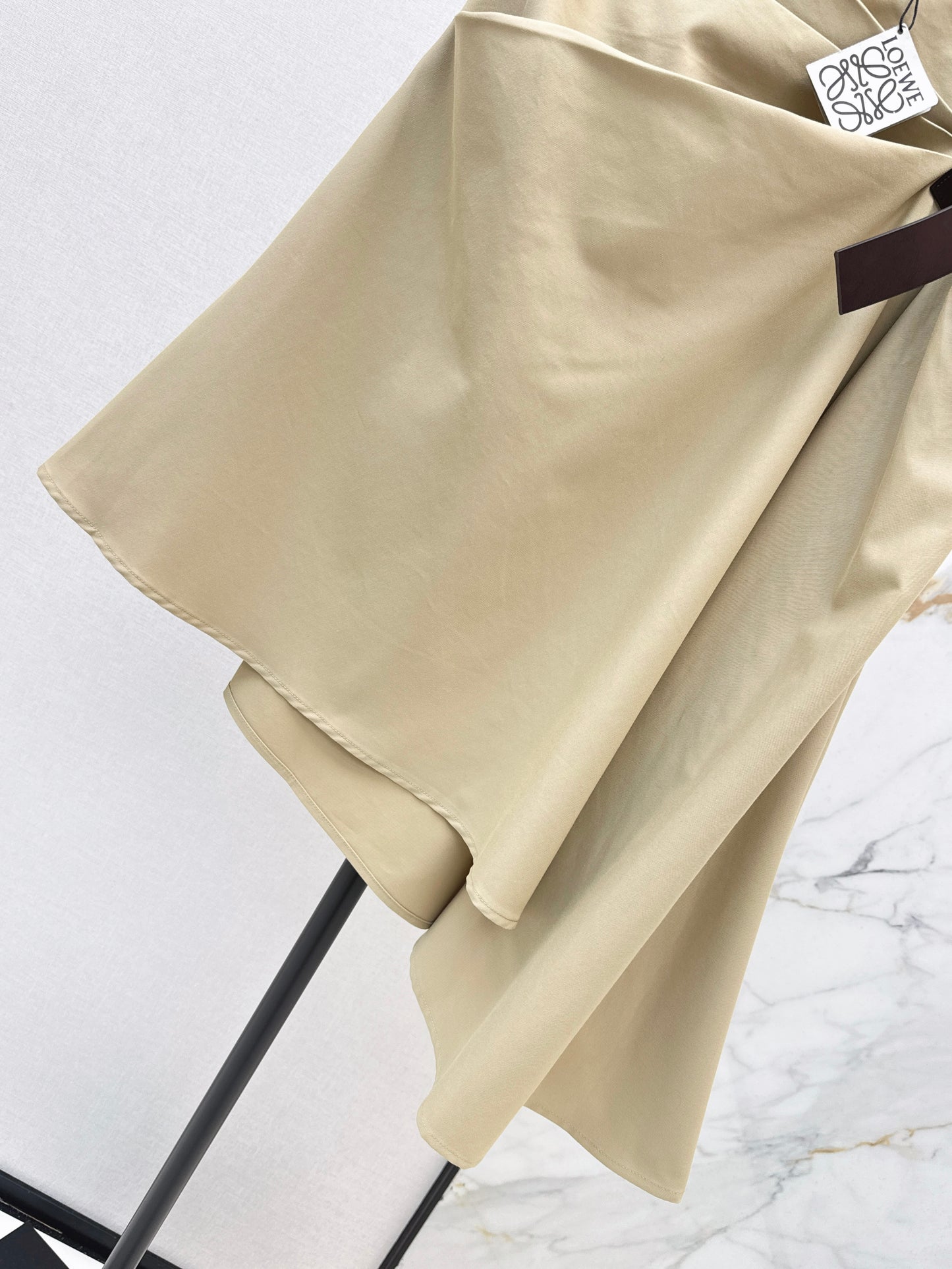 26ss Asymmetrical Pleated Midi Skirt