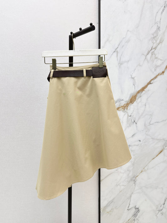 26ss Asymmetrical Pleated Midi Skirt