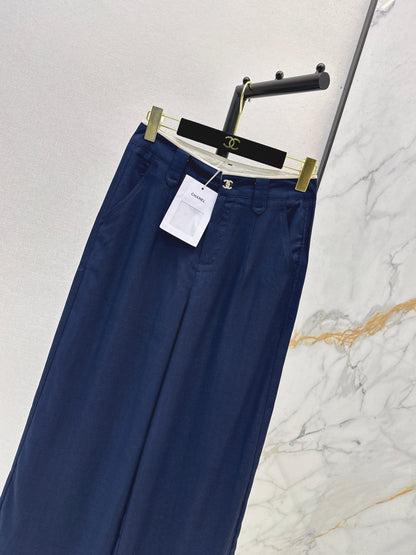 26ss High-leg trousers with metal buckle