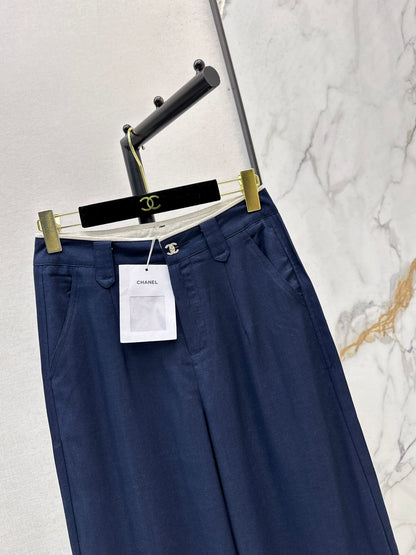 26ss High-leg trousers with metal buckle