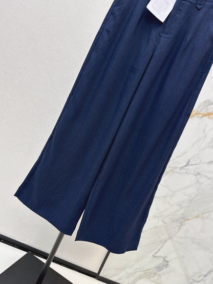 26ss High-leg trousers with metal buckle