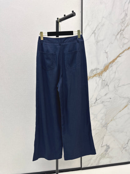 26ss High-leg trousers with metal buckle