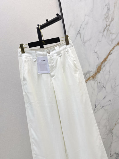 26ss High-leg trousers with metal buckle