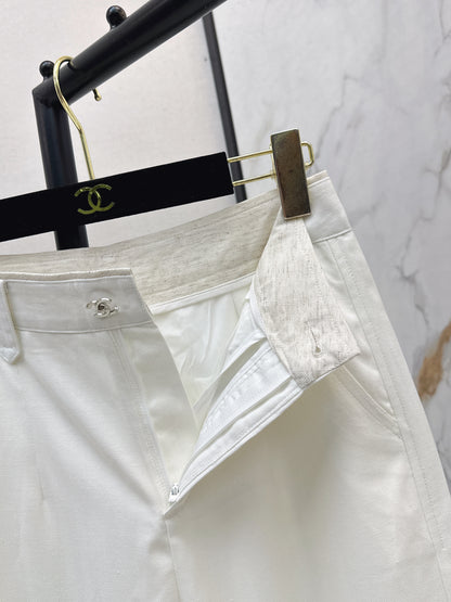 26ss High-leg trousers with metal buckle