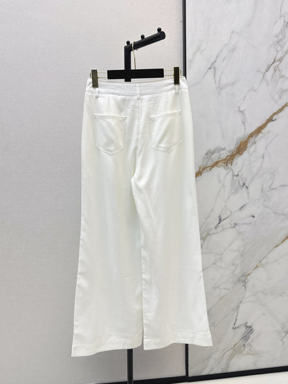 26ss High-leg trousers with metal buckle