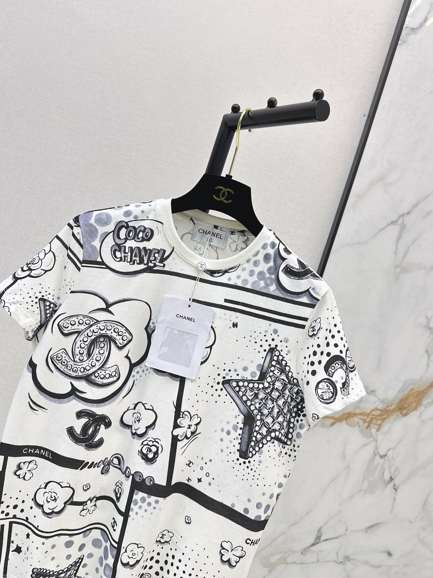 26ss Pearl Chain Print T-Shirt