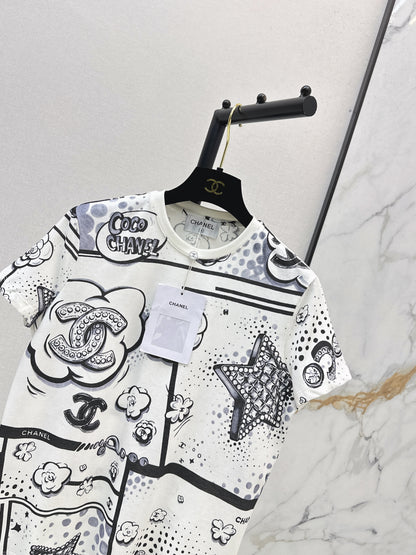 26ss Pearl Chain Print T-Shirt