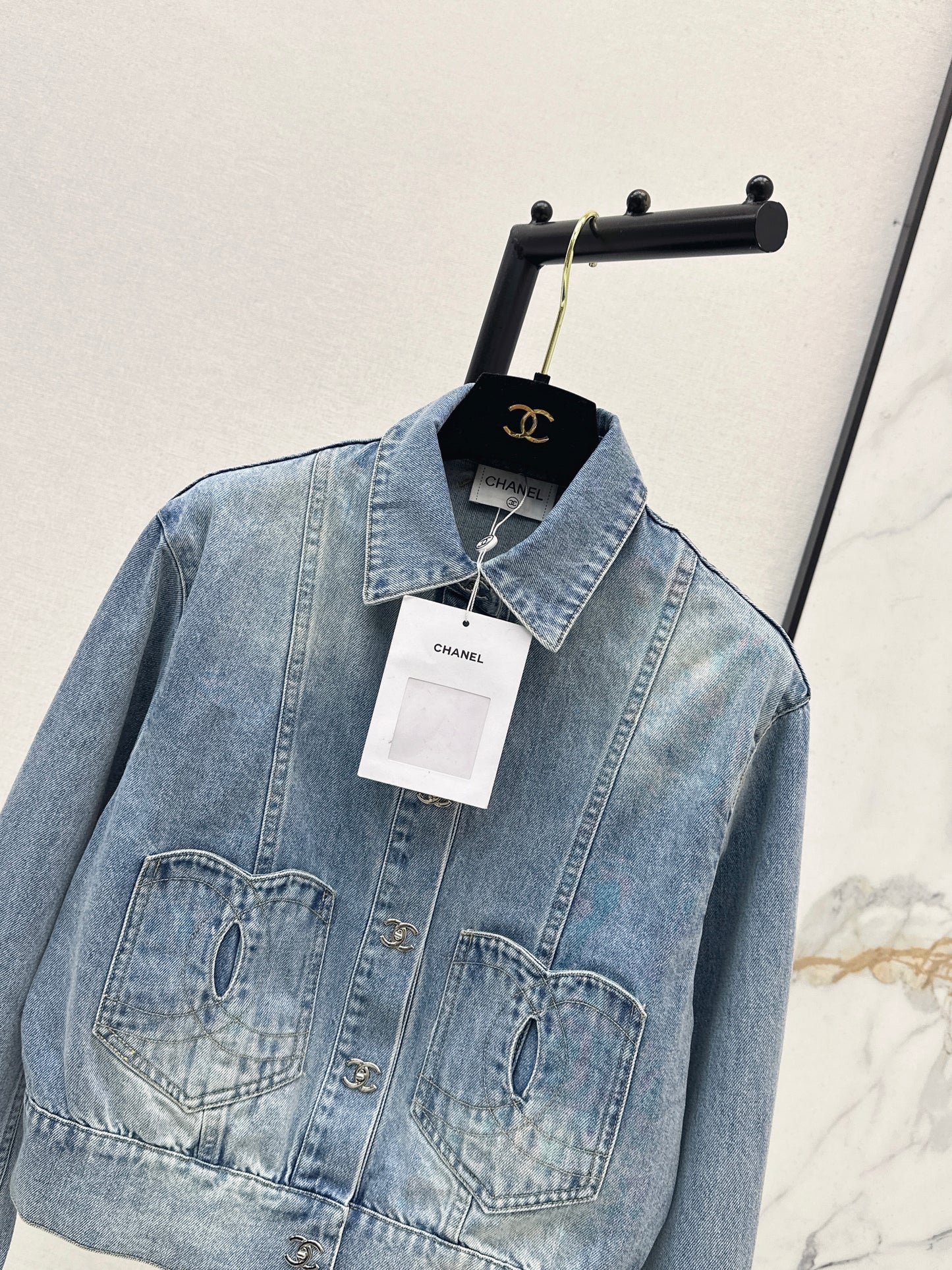 26ss Denim Jacket with Pocket Decoration