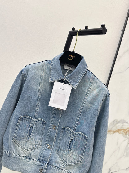 26ss Denim Jacket with Pocket Decoration