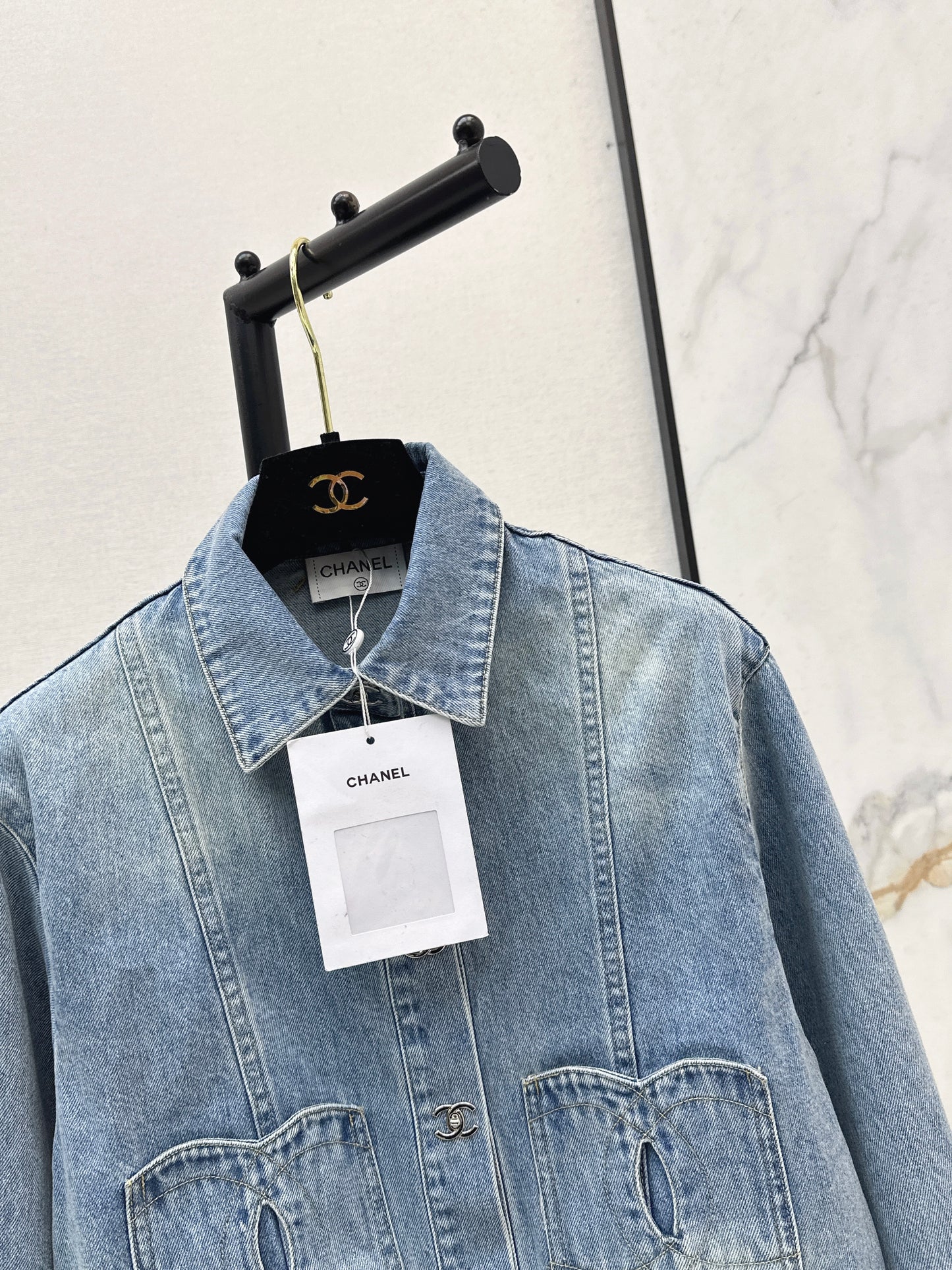 26ss Denim Jacket with Pocket Decoration