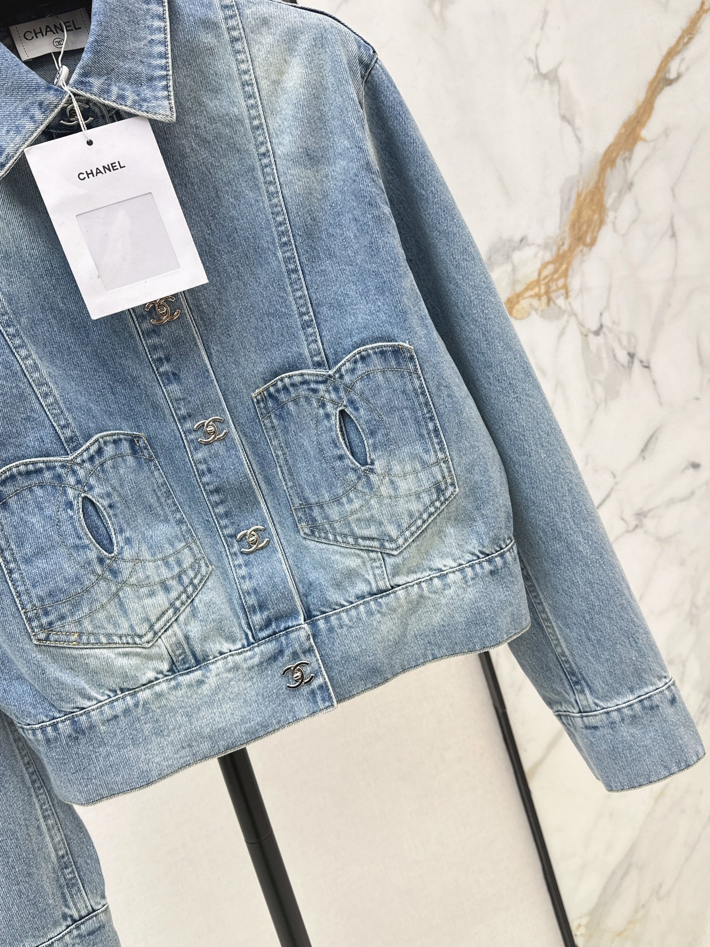 26ss Denim Jacket with Pocket Decoration