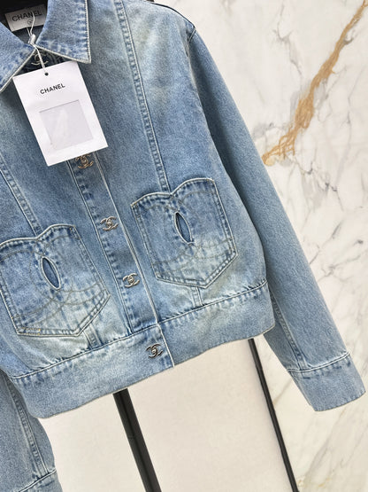 26ss Denim Jacket with Pocket Decoration