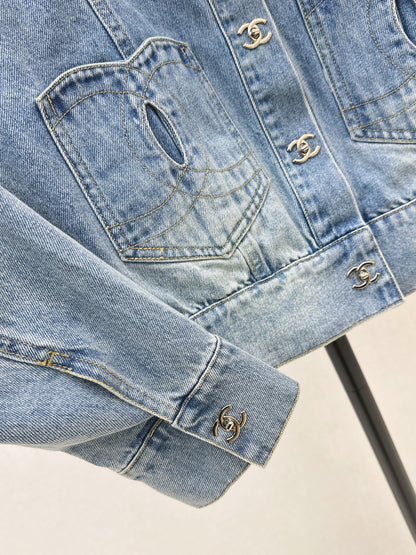 26ss Denim Jacket with Pocket Decoration
