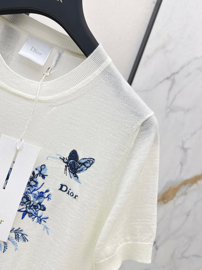 26ss Floral Embroidery Short-Sleeve T-Shirt