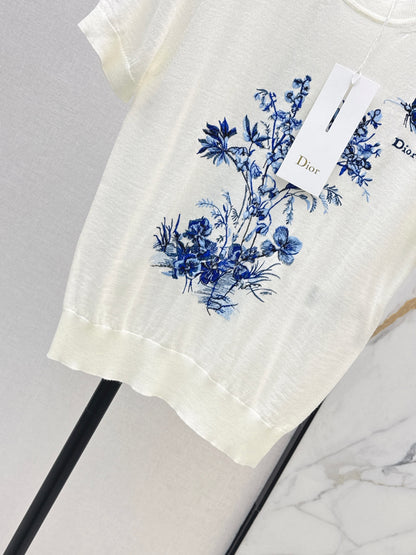 26ss Floral Embroidery Short-Sleeve T-Shirt