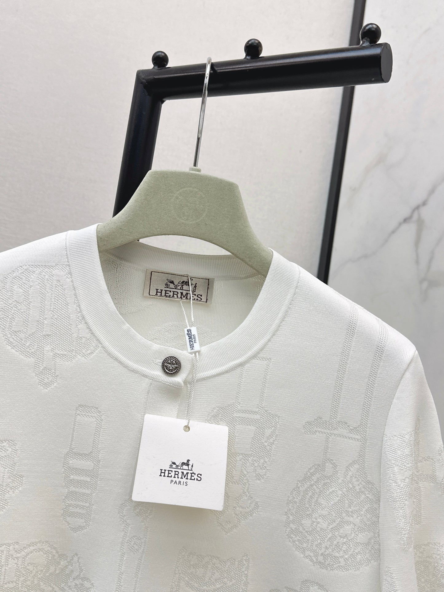 26ss Metal Button Wool Short-Sleeve T-Shirt