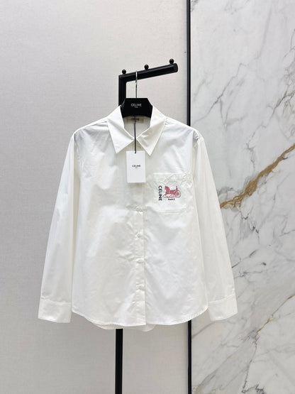26ss Horse-drawn carriage embroidered shirt