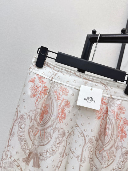26ss Light pink floral wide-leg straight-leg pants