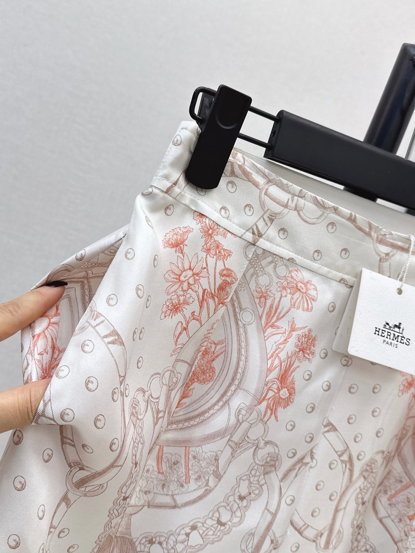 26ss Light pink floral wide-leg straight-leg pants