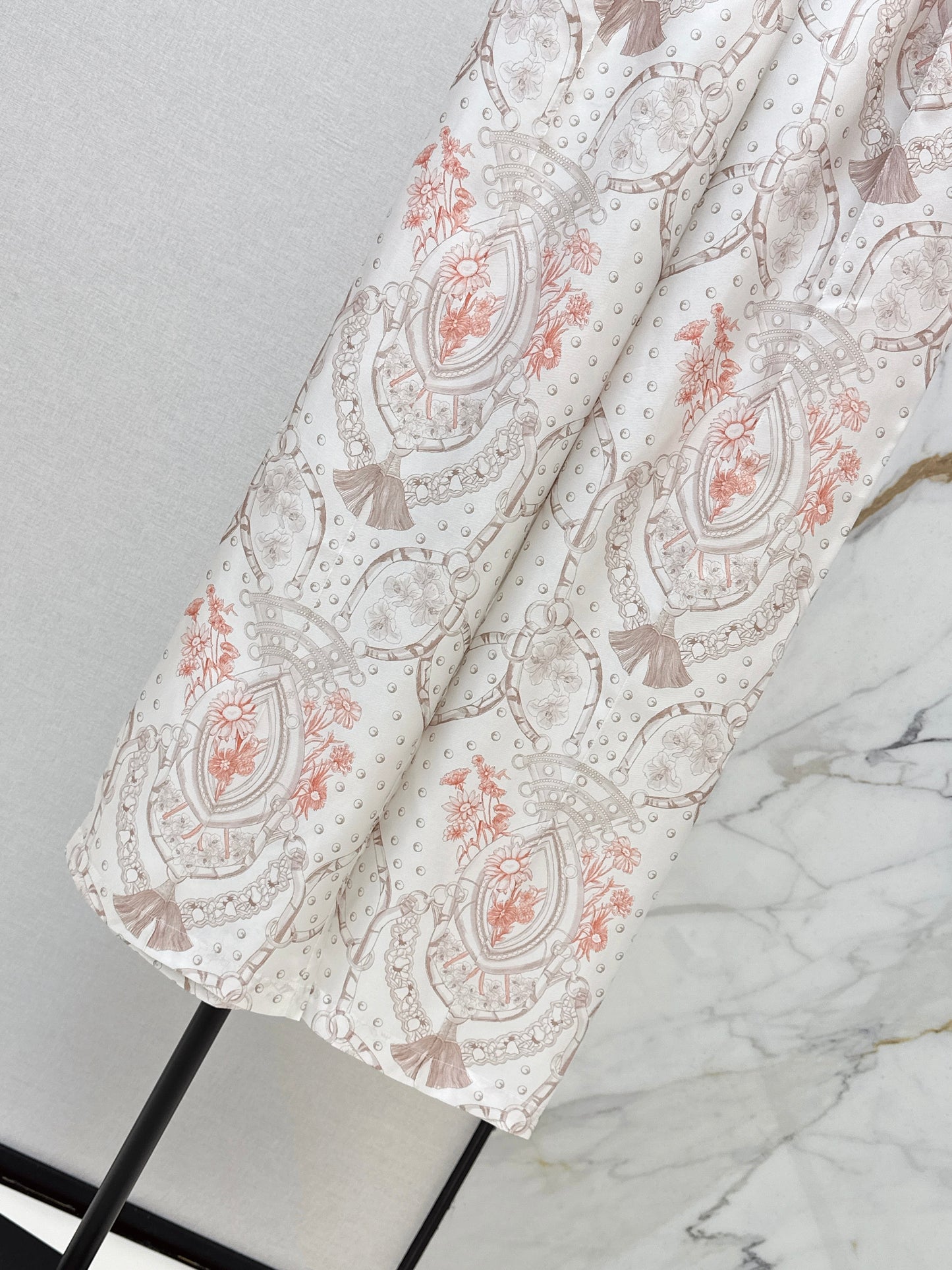 26ss Light pink floral wide-leg straight-leg pants