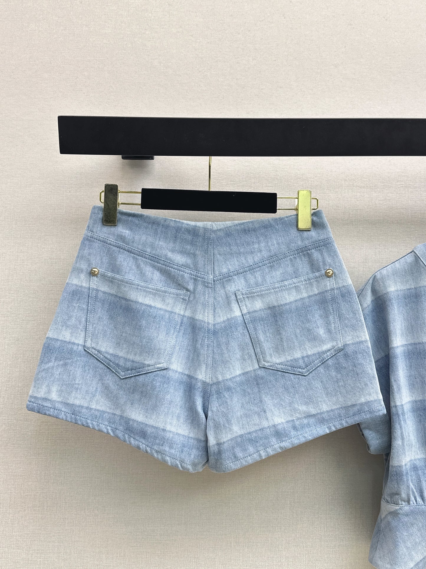 26ss Striped Denim Short-Sleeve T-Shirt/Shorts