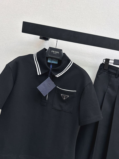 26ss Youthful polo shirt + pleated skirt