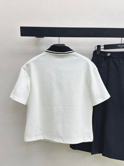 26ss Youthful polo shirt + pleated skirt
