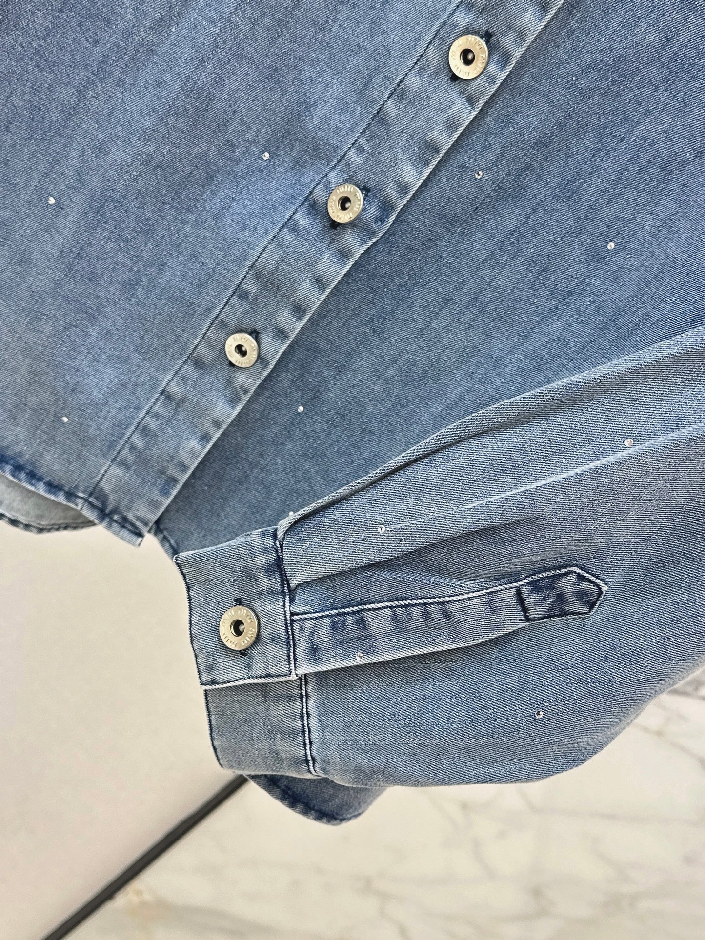 26ss Rhinestone Denim Shirt
