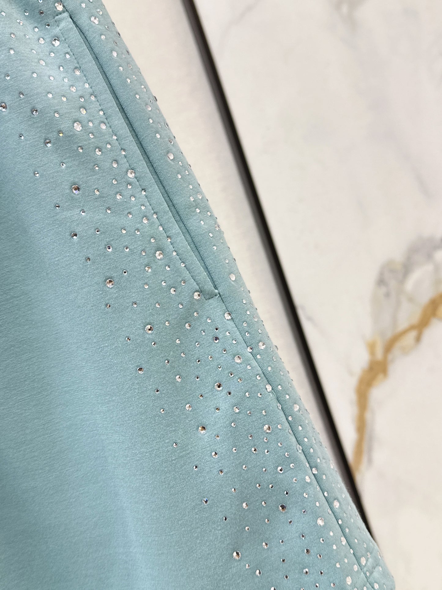 26ss Logo Rhinestone Midi Skirt