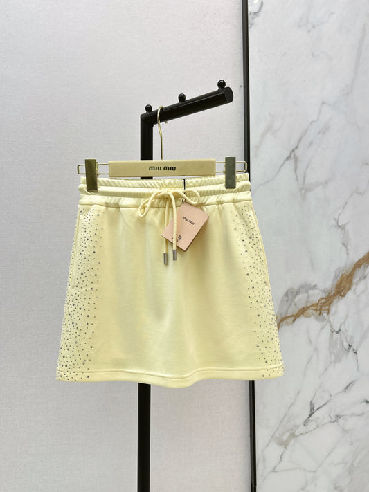 26ss Logo Rhinestone Midi Skirt
