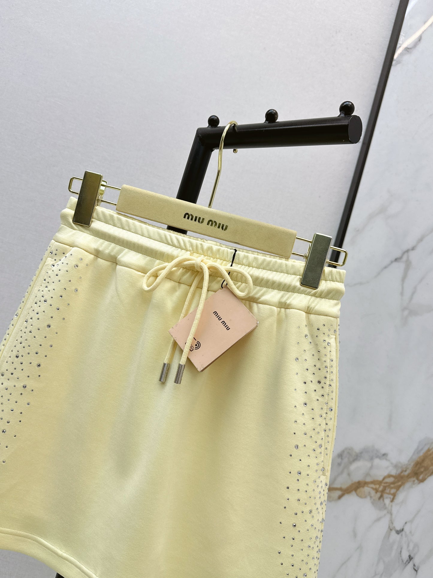 26ss Logo Rhinestone Midi Skirt