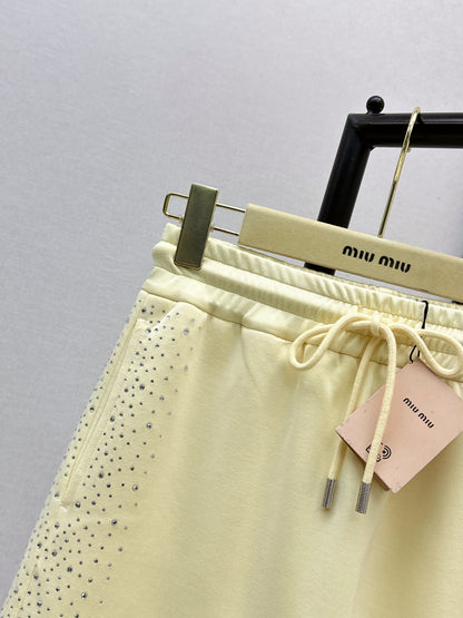 26ss Logo Rhinestone Midi Skirt