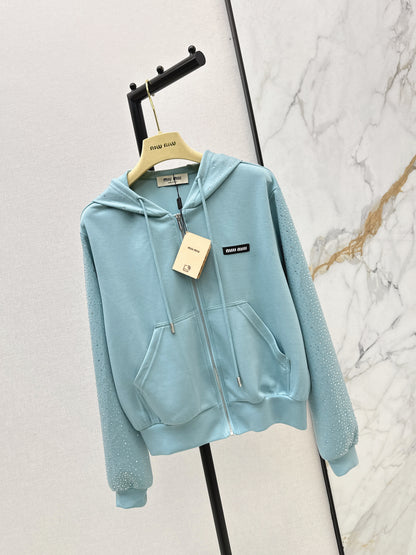 26ss Logo Rhinestone Hooded Jacket
