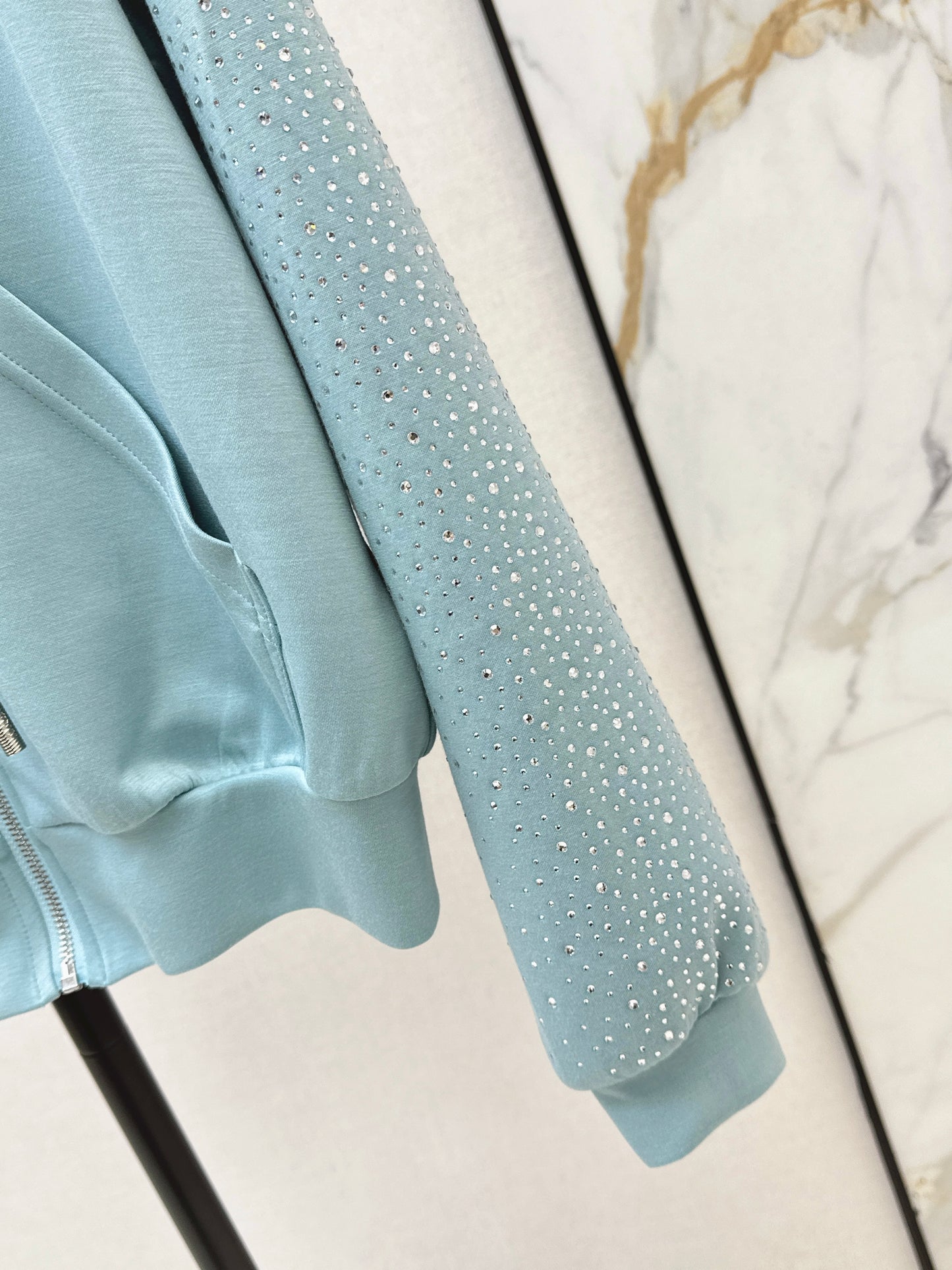26ss Logo Rhinestone Hooded Jacket