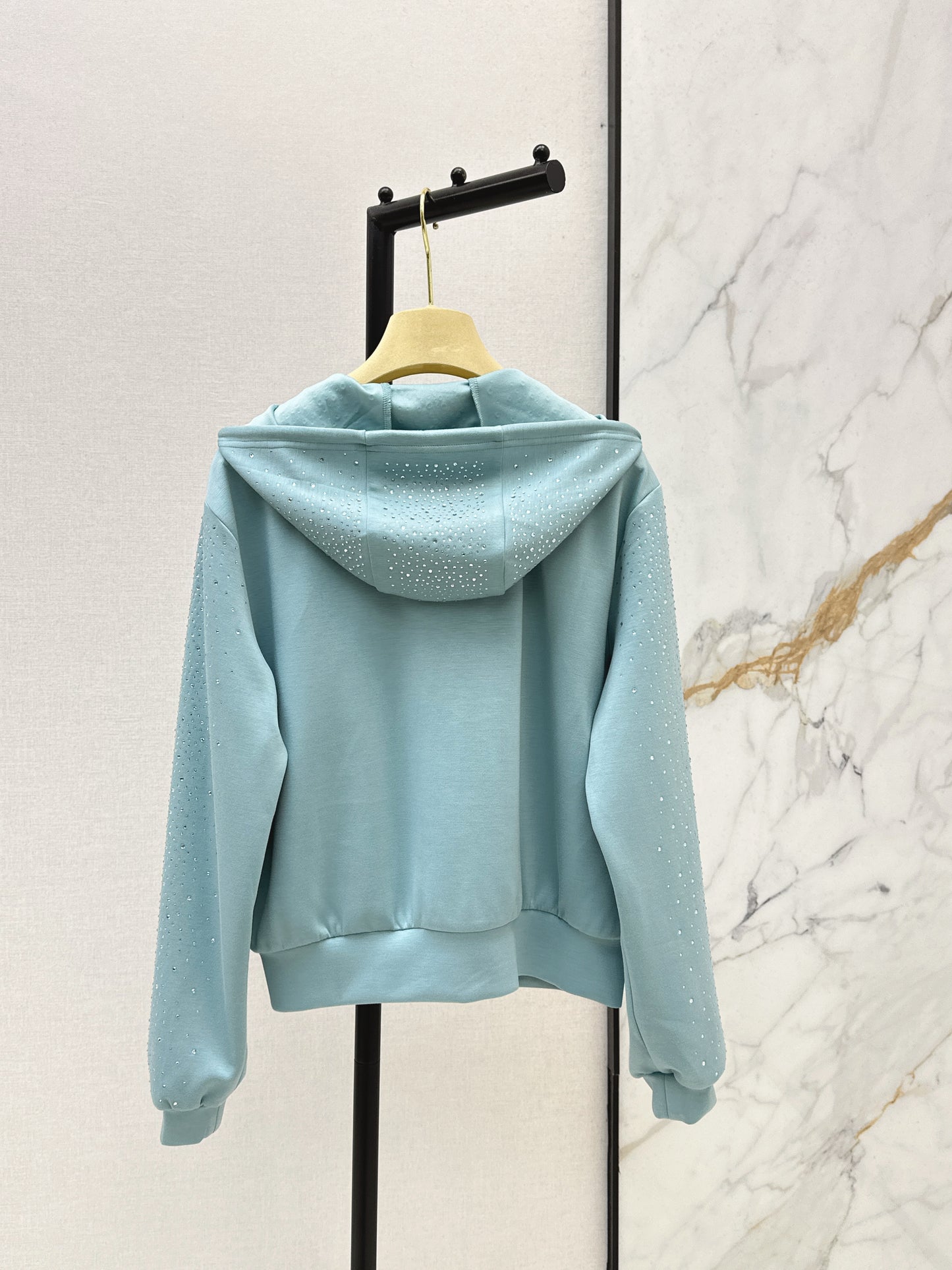 26ss Logo Rhinestone Hooded Jacket