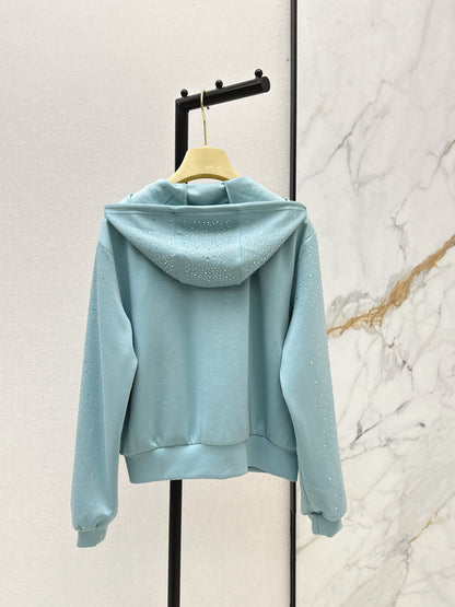26ss Logo Rhinestone Hooded Jacket