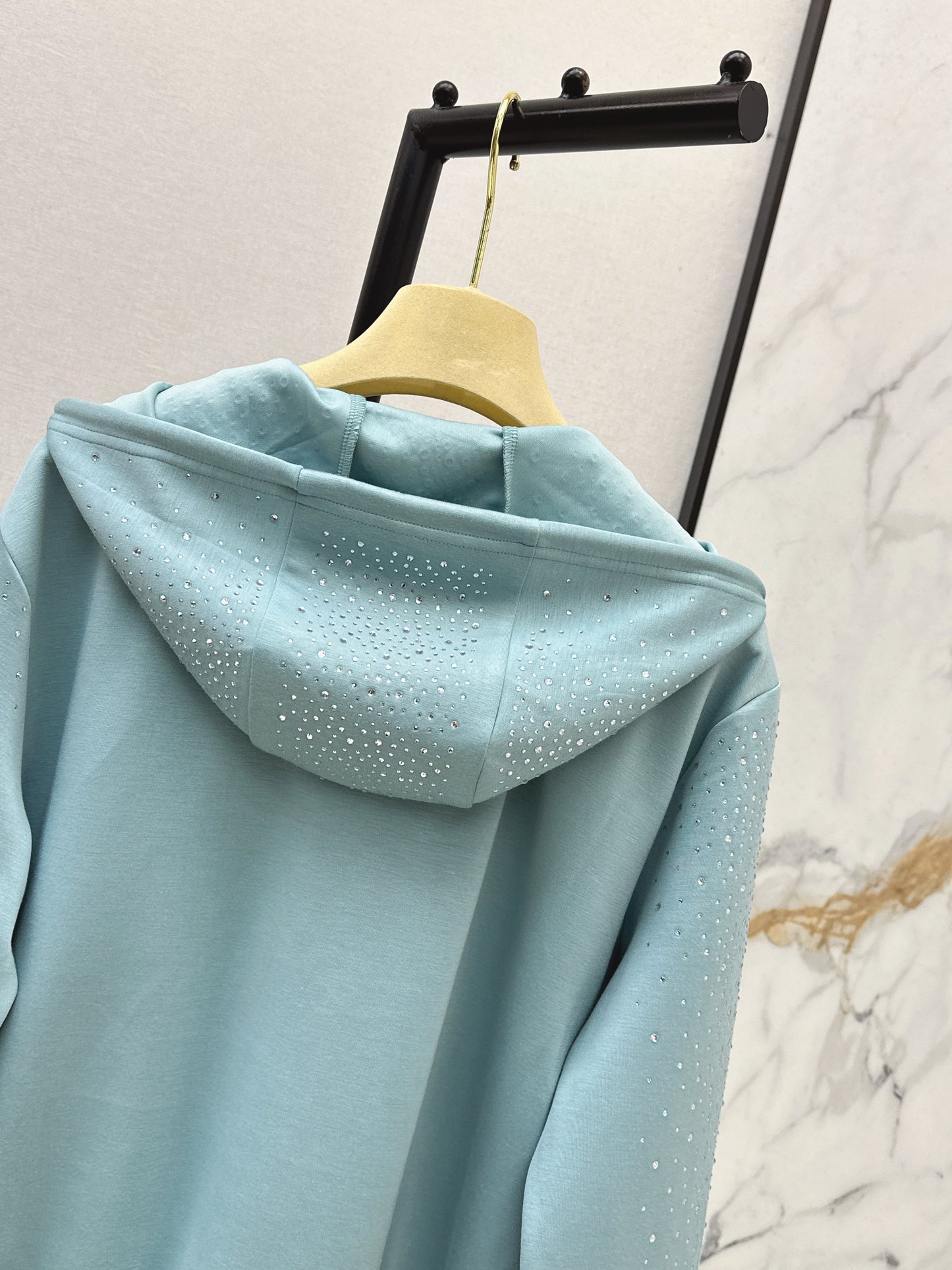 26ss Logo Rhinestone Hooded Jacket