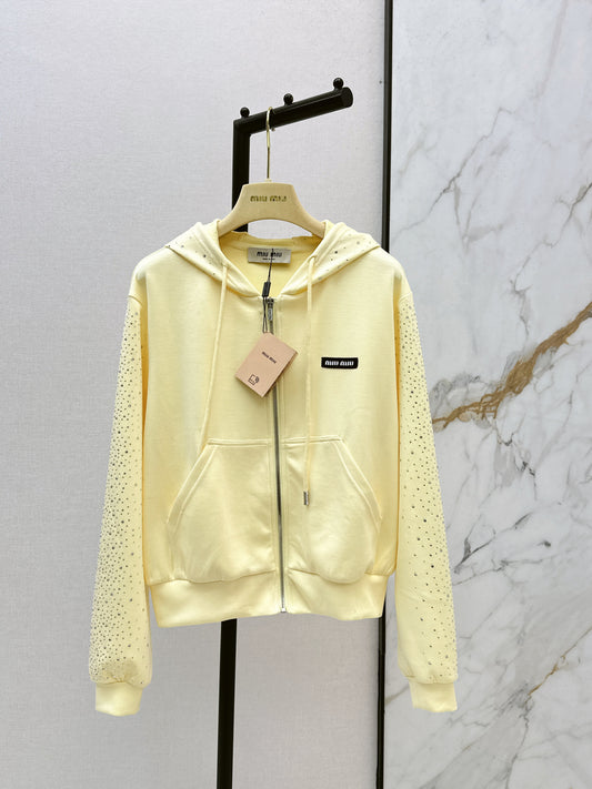 26ss Logo Rhinestone Hooded Jacket