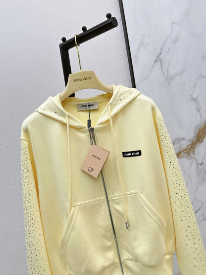 26ss Logo Rhinestone Hooded Jacket