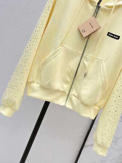 26ss Logo Rhinestone Hooded Jacket