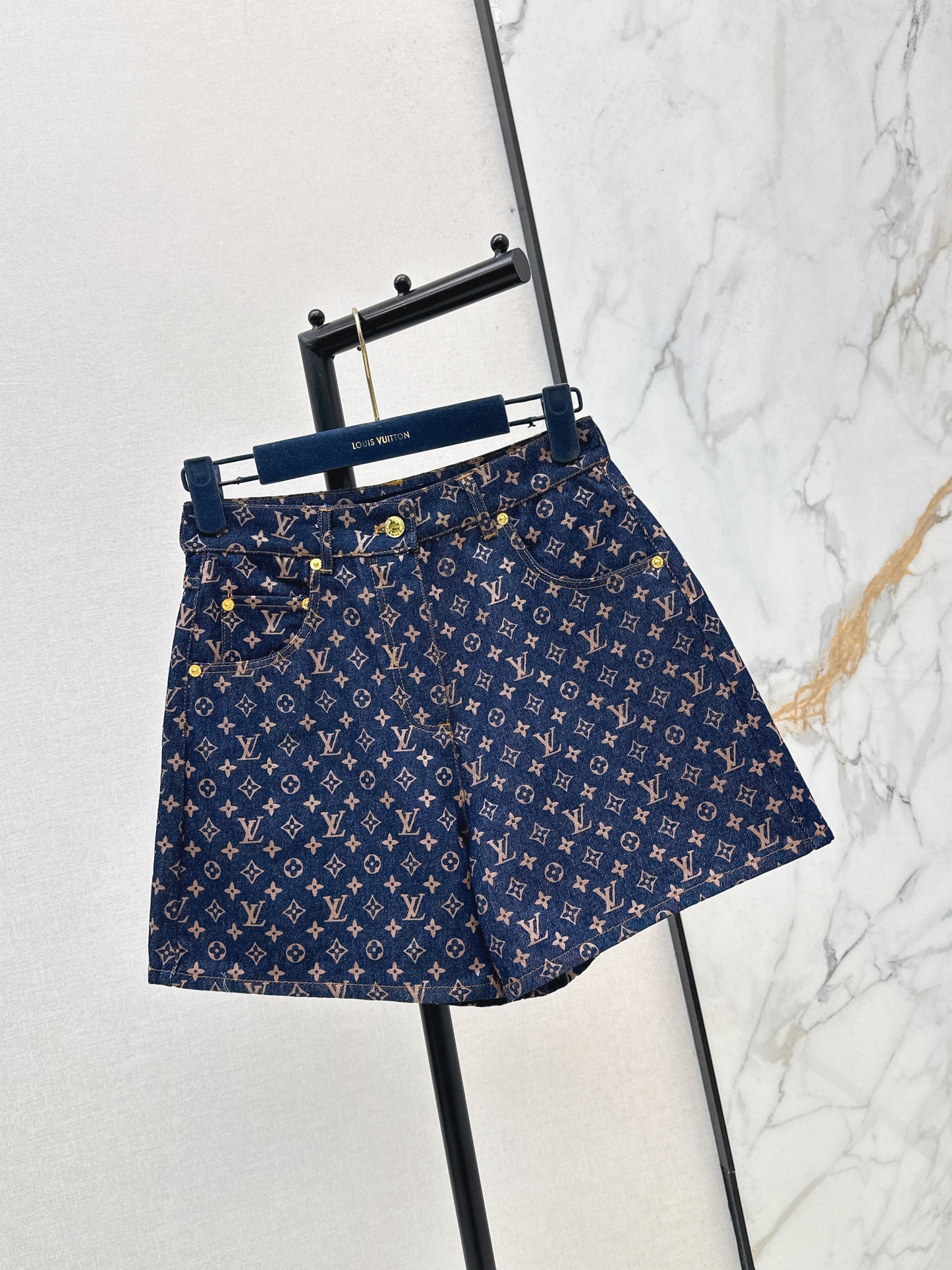 26ss Logo monogram denim shorts