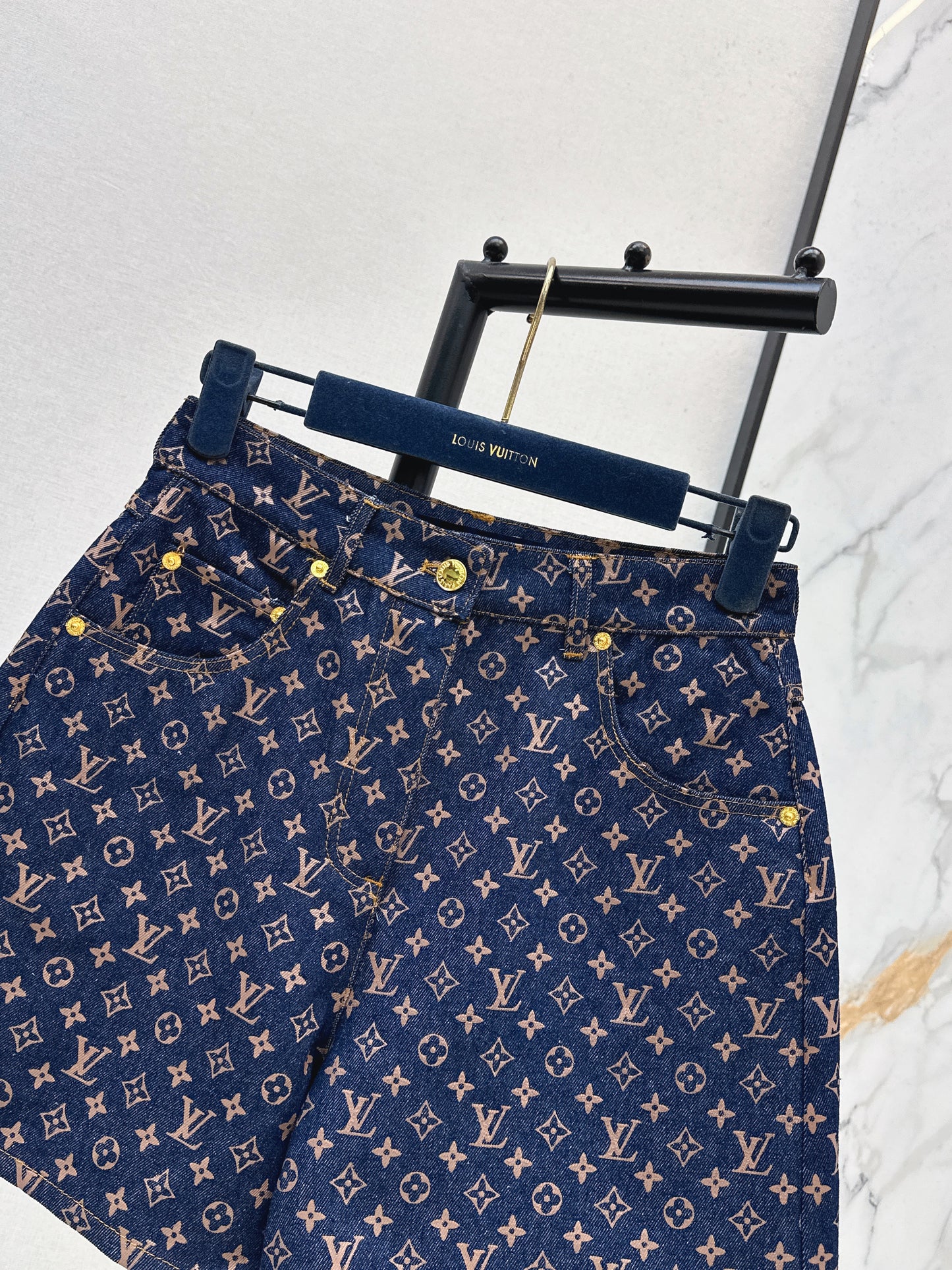 26ss Logo monogram denim shorts