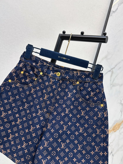 26ss Logo monogram denim shorts