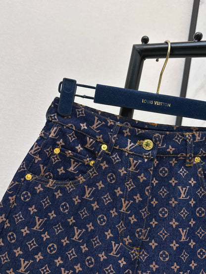 26ss Logo monogram denim shorts