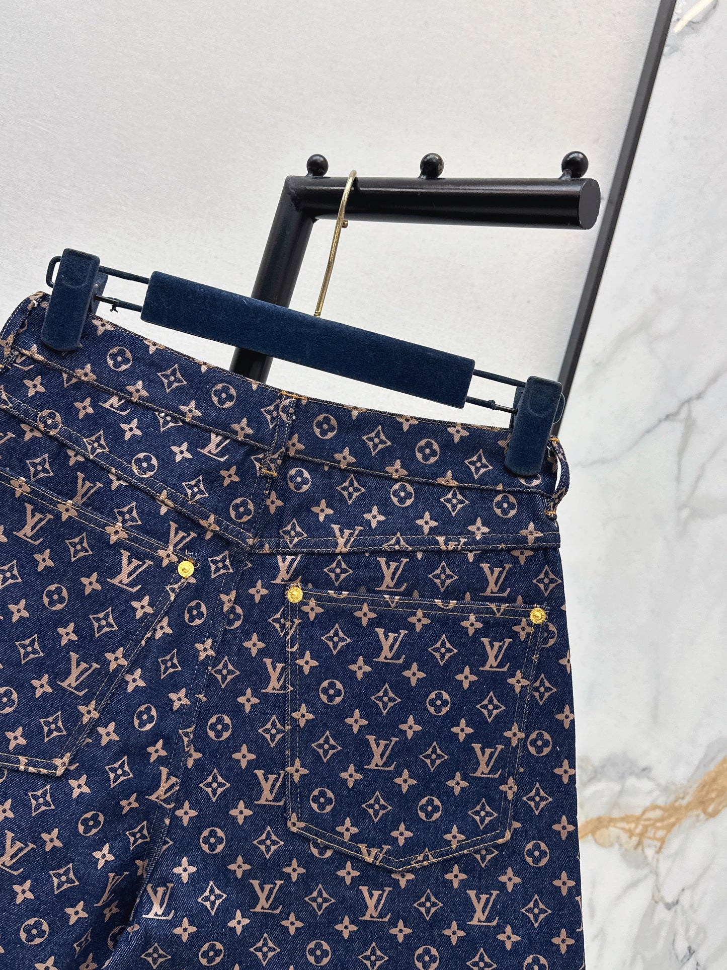 26ss Logo monogram denim shorts