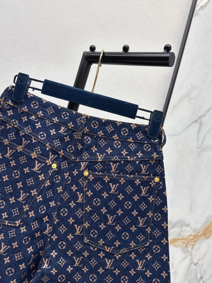 26ss Logo monogram denim shorts